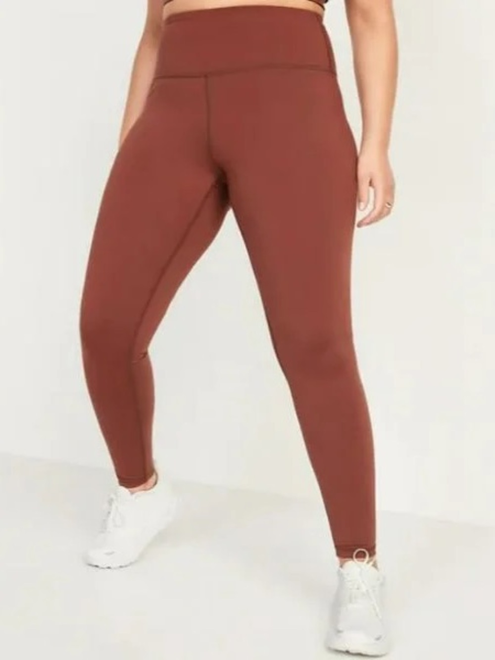 Old Navy PowerPress Go Dry High Rise Brown Active Leggings Size Large - NWT